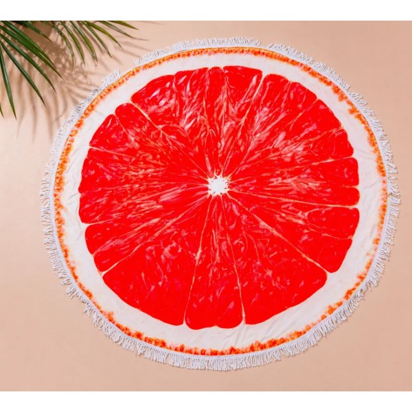 Фото - Рушник пляжний MirSon №5056 Summer Time Grapefruit 150x150 см (2200003180701)